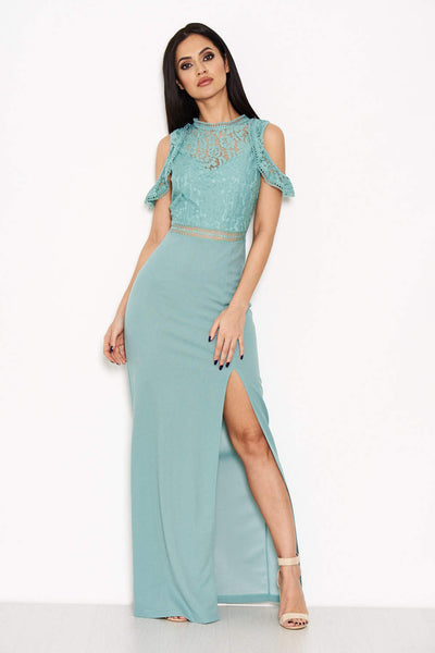 Duck Egg Maxi Dress | Lace Top Maxi ...